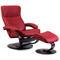 A Small Image of red Trandal Recliner and ottoman