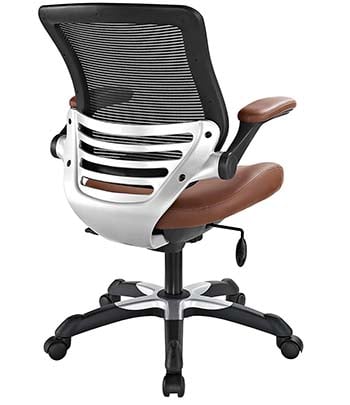 An image of Modway Edge Vinyl Office Chair from the back. 