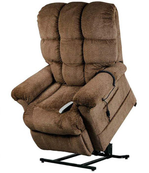 Windermere Burton NM1650 Power Lift Recliner Nutmeg Fabric Right Recliner - Chair Institute