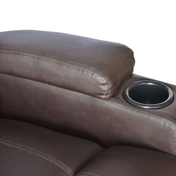 Cup Holder of the HOMCOM Swivel Massage PU Leather Recliner Chair 