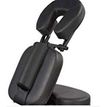 An image of a black Master Massage Apollo's face, sternum and armrest support