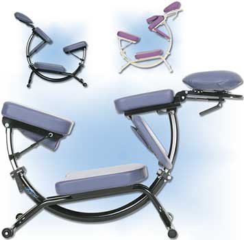 A collection of different Colored Pisces Dolphin II chairs featuring the Dusty Blue and Purple Variants