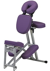 An image of the StrongLite Ergo Pro II Portable Massage Chair in purple upholstery
