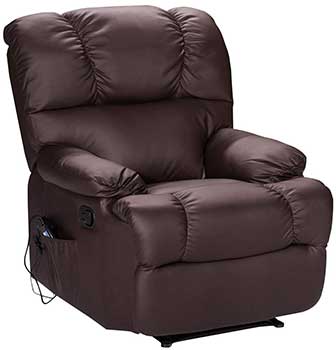 A Brown Image of Giantex Recliner Massage Sofa Chair