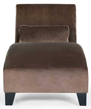Front View of Brown Belleze Chaise Lounge Chair