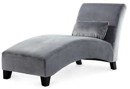 Corner View of Gray Belleze Chaise Living Room Chair