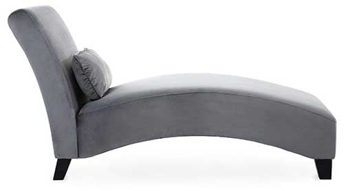 Side View of Gray Belleze Chaise Lounge Chair