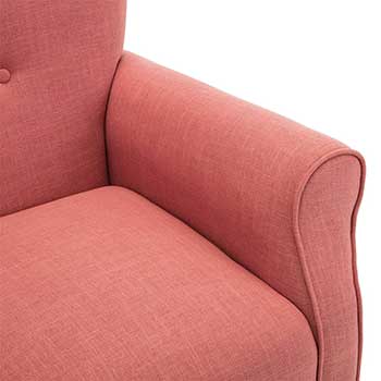 Padded Armrests of a brick red Belleze Modern Wingback Accent Chair