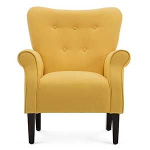 Citrine Yellow Belleze Armchair facing front