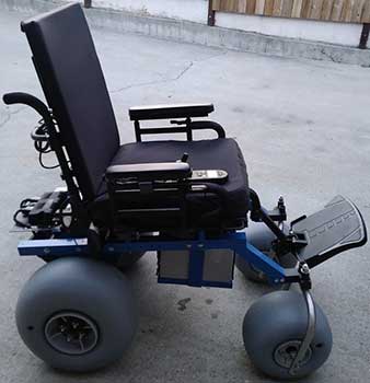 A Side View Image of Outdoor Motorized Wheelchair: AJ’s Beach Cruzr