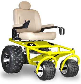 A Left View Image of Outdoor Motorized Wheelchair: Beach Mobility’s Nomad