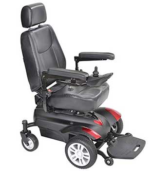 A Left View Image of Outdoor Wheelchair: Drive Medical Titan Front Wheel Drive