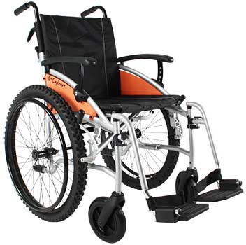 A Left View Image of Multi Terrain Wheelchair: Excel All-terrain Outdoor Self-propelled Wheelchair