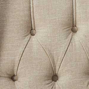 Buttoned backrest cushion of a light beige GDF Studio Elizabeth Tufted Back Recliner