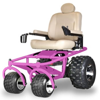 A HotPink Tan Variants  Image of Nomad Beach Wheelchair