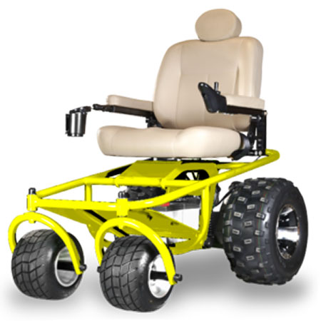A Yellow Tan Variants Image of Nomad Beach Wheelchair 