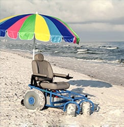 An Image of Outdoor Extreme Mobility Beach Cruiser with Umbrella
