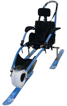 The Vipamat Hippocampe Beach Wheelchair with front and rear ski kit