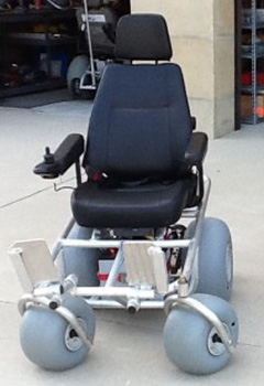 An Image of Front View of Beach Powered Mobility Beach Cruiser