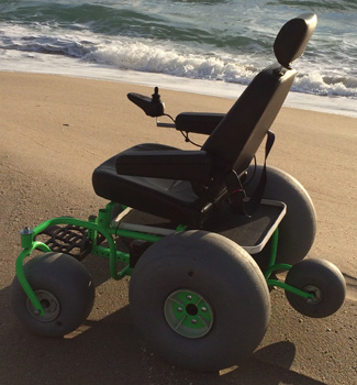 An Image of Green Color of Beach Powered Mobility Beach Cruiser