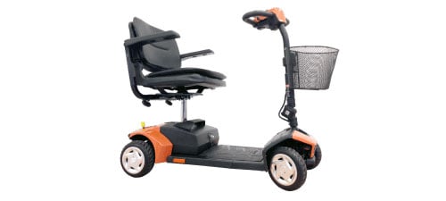 Excel Wheelchairs: Tiempo Travel Mobility Scooter Side View
