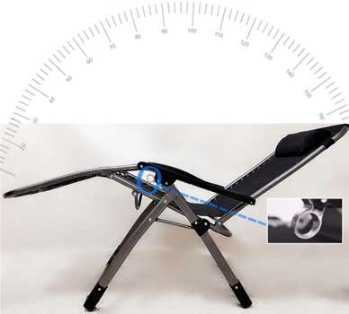Side view of the Zero Gravity Lounge Chair in Zero Gravity position
