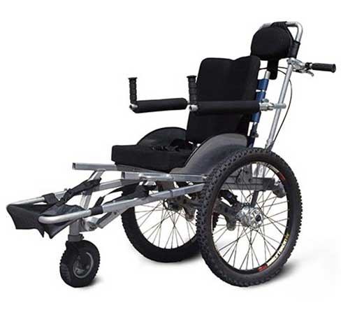 Side view image of the ORC Off Road Wheelchair, our choice for the best all-terrain wheelchair