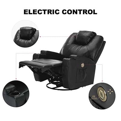 An image of SUNCOO massage recliner Electric Control - 13 in 1 Power Recliner with USB port