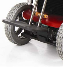 The Viking 4x4 Wheelchair's height adjustable footplate