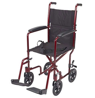 An Image of Right View of Best Lightweight Transport Wheelchair: Drive Medical Deluxe Lightweight Aluminum Transport Wheelchair