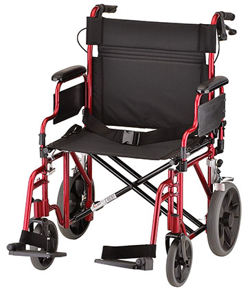 An Image of Right View of Best Lightweight Transport Wheelchair: NOVA Medical Products 22" Heavy Duty Transport Wheelchair