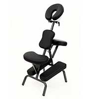 An image of the Noooshi portable massage chair in black upholstery