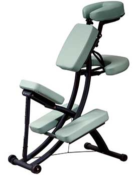 An image of the Oakworks Portal Pro 3 Portable Massage Chair in pure white upholstery