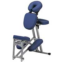 An Image of the StrongLite Ergo Pro II in blue upholstery, our honorable mention for the best massage therapy chair