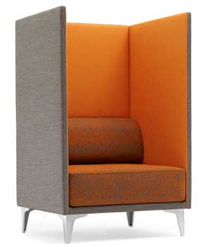 EJ400 Apoluna Box High Back Chair, featuring a cushioned seat in a box-shaped chair