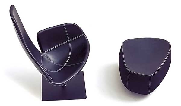 Top view of the Fjord Relax Armchair and ottoman