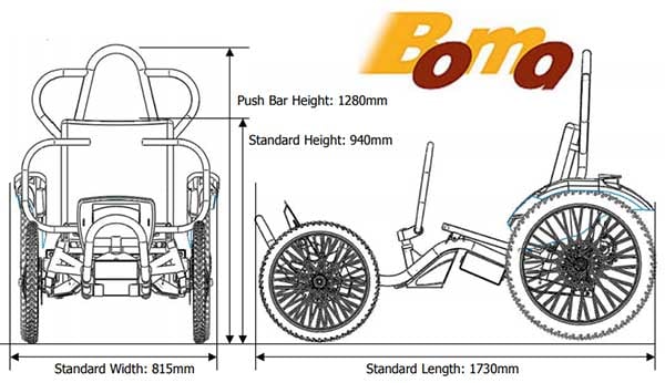 An image of Boma 7 Off Road Wheelchair's basic specifications