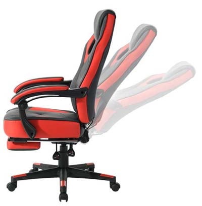 Black/Red Coavas Mid Back Computer Chair Adjustable Angle Backrest 