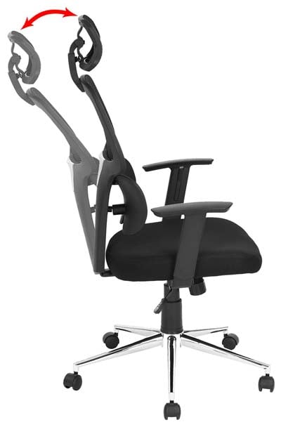 Black Coavas Ergonomic Mesh Office Chair in Recline Position