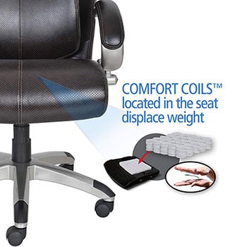 Comfort Coils in the seat of the Serta Air Health & Wellness Leather Executive Office Chair
