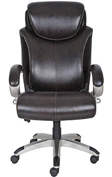 Front view of Serta Air Health and Wellness Executive Chair's black variant