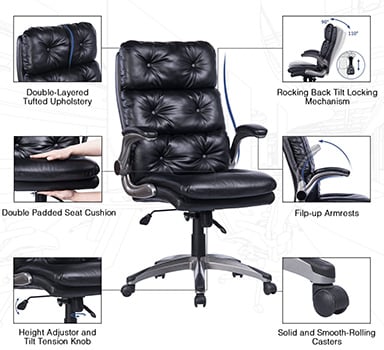 VANBOW Executive Office Chair: B07C9MQ5BW Features 
