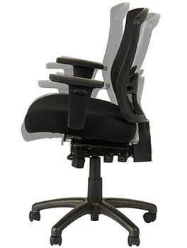 Illustration on the adjustable Alera Etros Series Black Mid-Back Multifunction Mesh Chair 