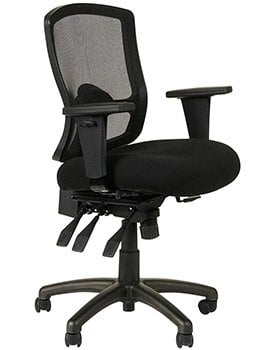 Right side view of the Alera Etros Series Black Mesh Mid-Back Petite Chair