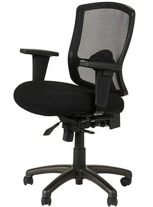 Side view of the unobstrusive Alera Etros Series Petite ALEET4017 Mesh Chair
