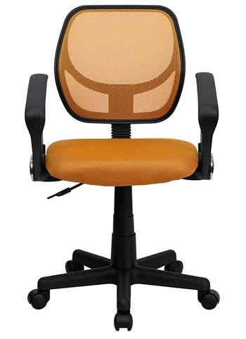 A large front image of Aurora Petite Low Back Mesh Office Chair in Orange