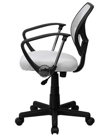 A large side image of Aurora Petite Low Back Office Chair in White
