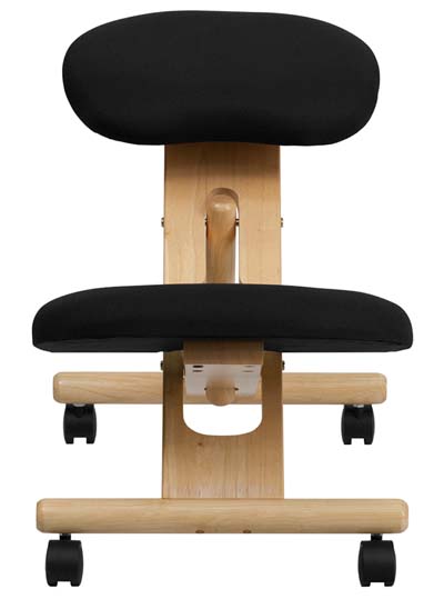 Front View of Flash Furniture Ergonomic Kneeling Chair in Black