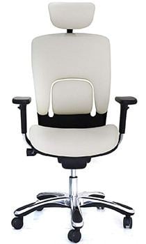 Front view of the Cream white variant of the GM Seating Ergolux Executive Chair