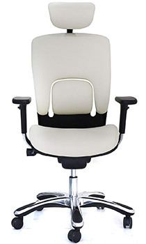 Front view of the Cream white variant of the GM Seating Ergolux Executive Chair